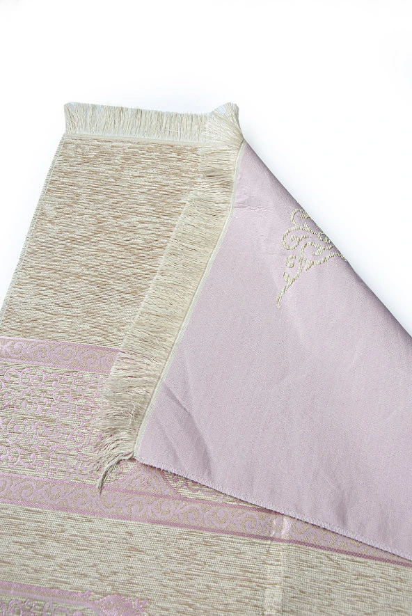 Kabe Desenli Krem Şönil Seccade - Pembe - Resim 2