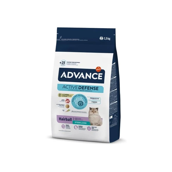Advance Cat Sterilized Hairball Hindili Kısır Kedi Maması 1,5 Kg ürün görseli 1