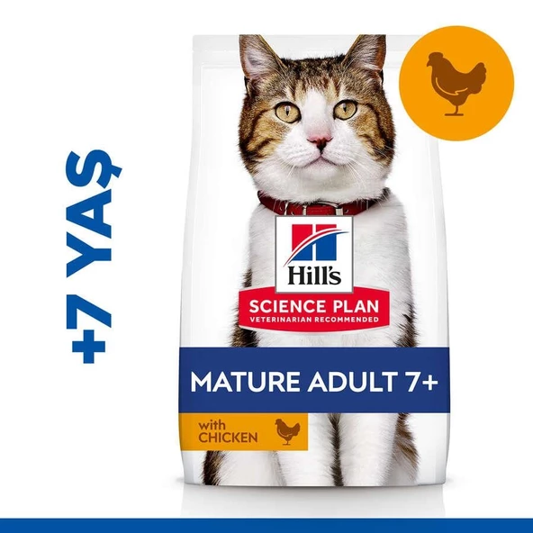 Hills Adult +7 Tavuklu Yaşlı Kedi Maması 1,5 Kg ürün görseli 1