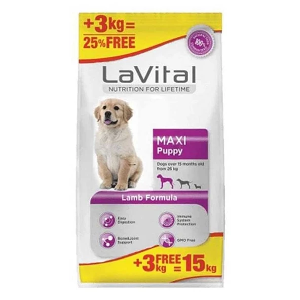 Lavital Maxi Puppy Kuzulu Yavru Köpek Maması 12+3 Kg ürün görseli 1