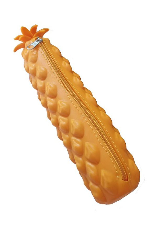 Silikon Ananas Kalemlik Sarı 1 Adet Silikon Kalem Kutusu Eğlenceli Sevimli Ananas Figürlü Hediyelik Kalemlik ürün görseli 1
