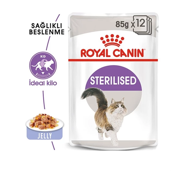 Royal Canin Sterilised Jelly Kısırlaştırılmış Kedi Konservesi Pouch 85 gr ürün görseli 1