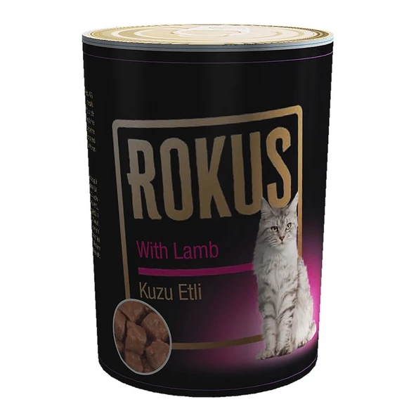 Rokus Kuzu Etli 410 G. Kedi Konserve Mama ürün görseli 1