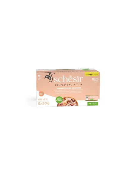 Schesir Jöle İçinde Somonlu Yetişkin Kedi Konservesi 6x50gr ürün görseli 1