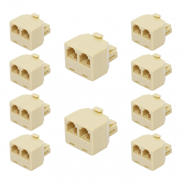 RJ11 2'li Telefon Hat Dağıtıcı Çoklayıcı Splitter SP2022C T Adaptör 10 Adet ürün görseli 1