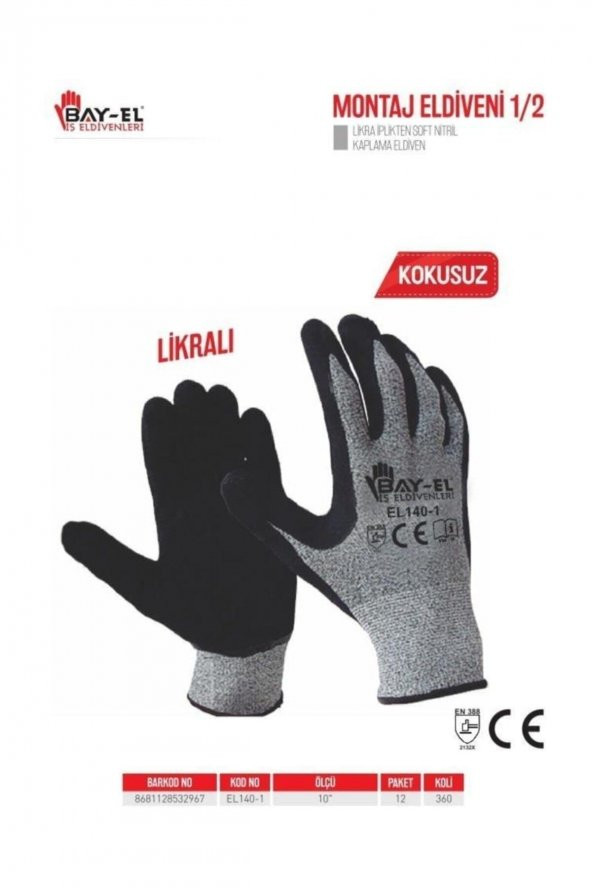 Bay-el Montaj Eldiven 1/2 10" (el140) ürün görseli 1