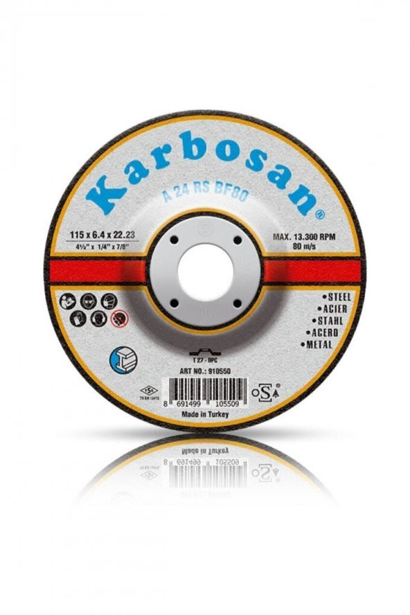 Karbosan Metal Çapak Alma Taşlama 115x6.4x22.23 Mm ürün görseli 1