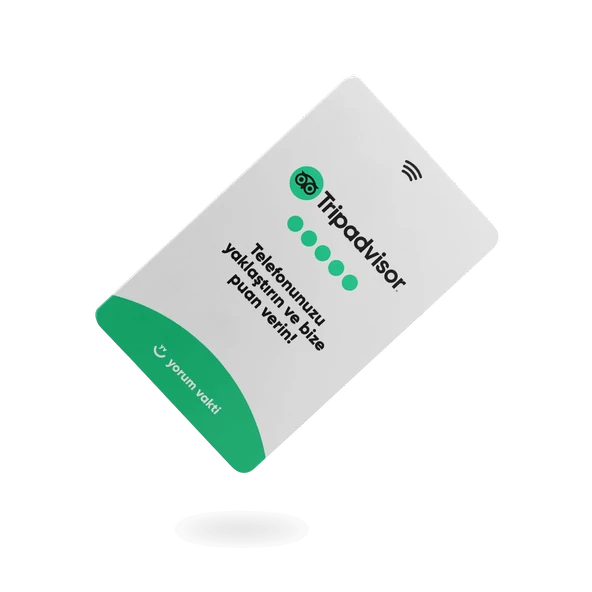 NFC ve QR Kodlu Tripadvisor Yorum ve Puanlama Kartı ürün görseli 1