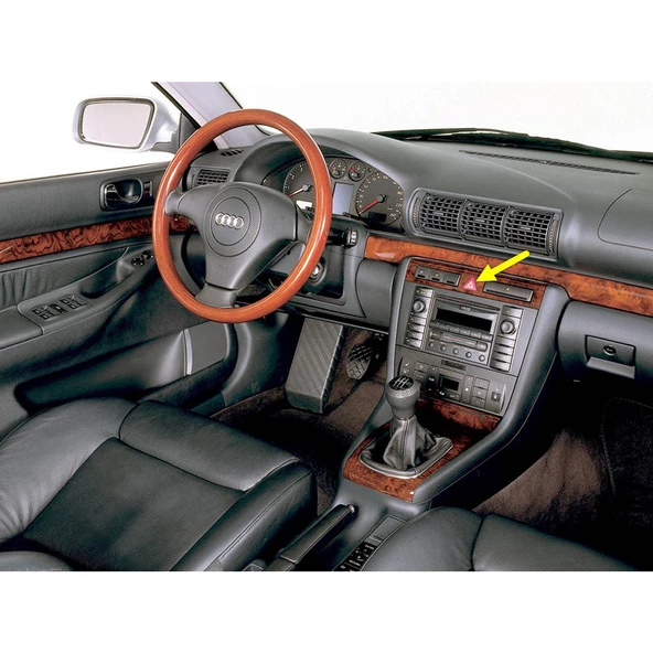 Audi A4 1998-1999-2000 Dörtlü Flaşör Kırmızı Üçgen Düğmesi 8D0941509H ürün görseli 1