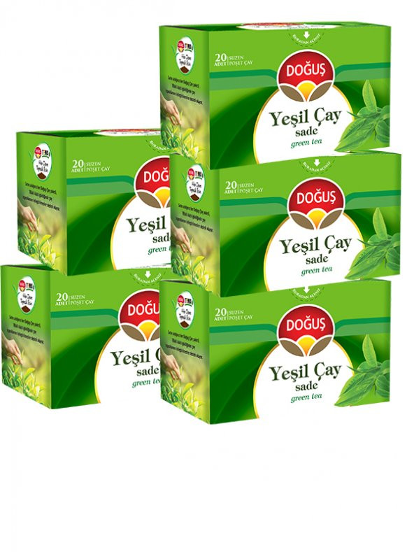 YEŞİL ÇAY SADE 20 SÜZEN POŞET (30 gr), 5 ADET ürün görseli 1