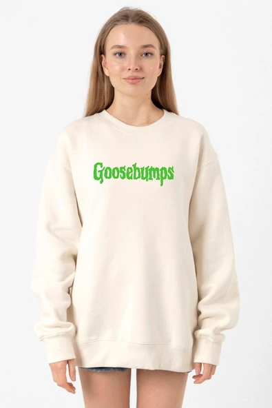 Goosebumps Lettern Ekru Kadın 2ip Sweatshirt ürün görseli 1