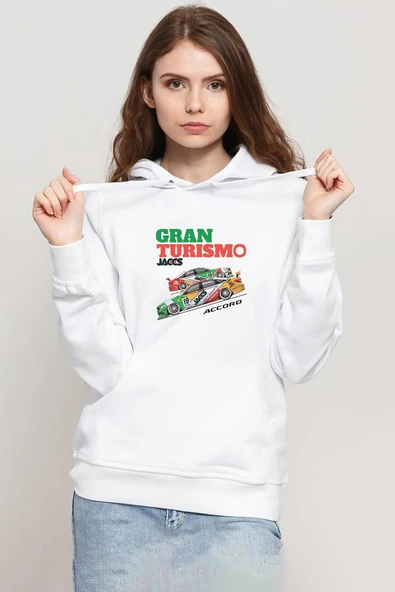 Gran Turismo Jaccs Accord Beyaz Kadın 3ip Kapşonlu Sweatshirt ürün görseli 1