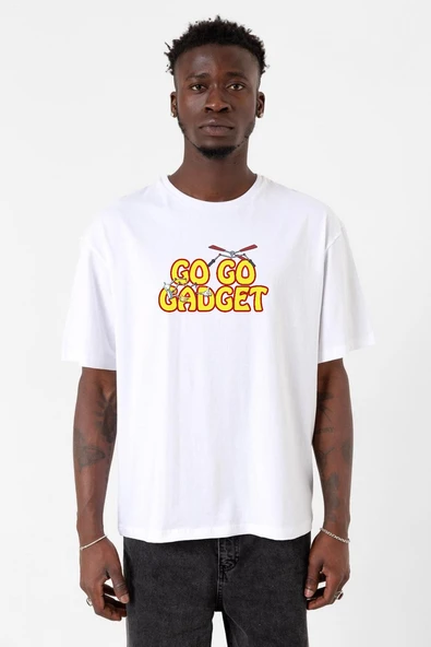Inspector Gadget Go Go Gadget Beyaz Erkek Oversize Tshirt ürün görseli 1