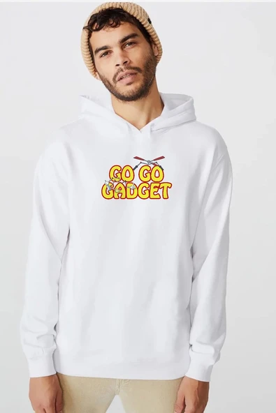 Inspector Gadget Go Go Gadget Beyaz Erkek 3ip Kapşonlu  Sweatshirt ürün görseli 1