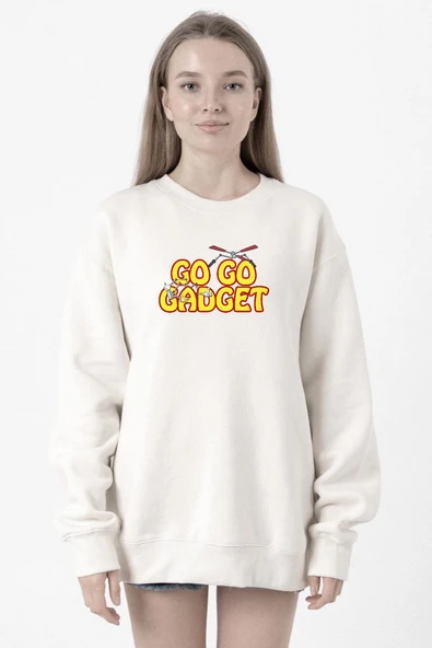 Inspector Gadget Go Go Gadget Beyaz Kadın 2ip Sweatshirt ürün görseli 1