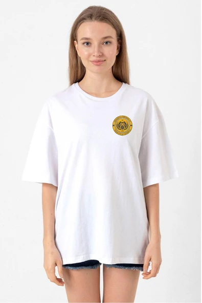 He Man Grayskull Brewing Co Logo Beyaz Kadın Oversize Tshirt ürün görseli 1
