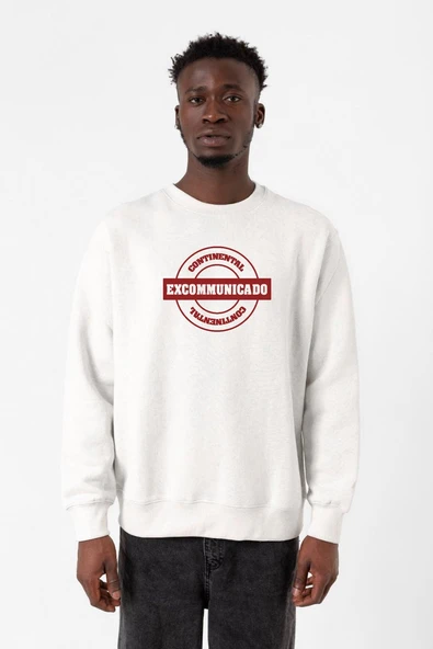 John Wick Continental Excommunicado Beyaz Erkek 2ip Sweatshirt ürün görseli 1