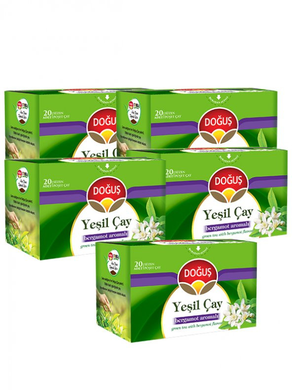 YEŞİL ÇAY BERGAMOT AROMALI 20 SÜZEN POŞET (30 gr), 5 ADET ürün görseli 1