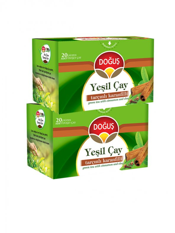 YEŞİL ÇAY TARÇINLI KARANFİLLİ 20 SÜZEN POŞET (30 gr), 2 ADET ürün görseli 1