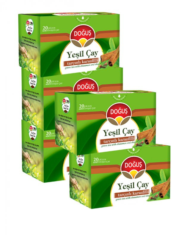 YEŞİL ÇAY TARÇINLI KARANFİLLİ 20 SÜZEN POŞET (30 gr), 5 ADET ürün görseli 1