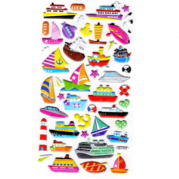 Sticker Kabartmalı Stiker Defter, Planlayıcı Etiket (lbu-005) - 17X9 cm - Gemi ürün görseli 1