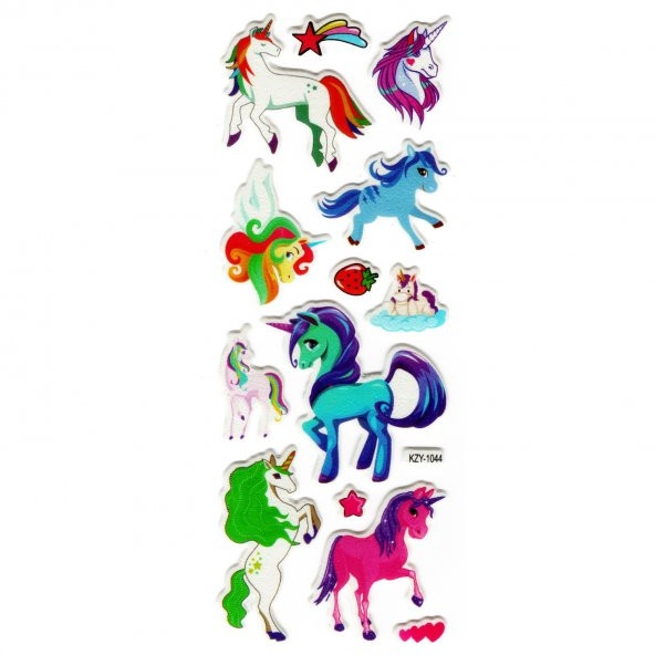 Sticker Kabartmalı Stiker Defter, Planlayıcı (kzy1044) 16x7 cm - Unicorn ürün görseli 1
