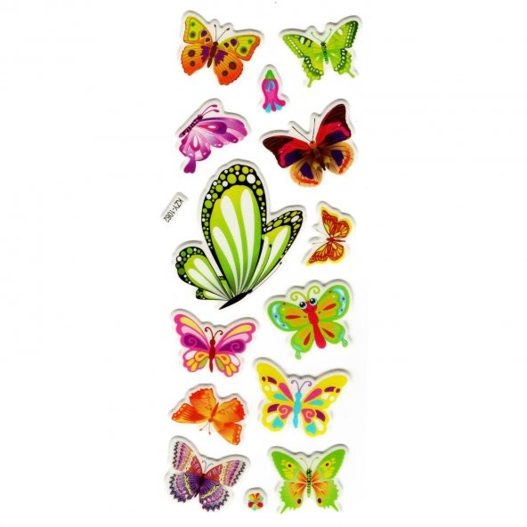 Sticker Kabartmalı Stiker Defter, Planlayıcı (kzy1062) 16x7 cm - Kelebek ürün görseli 1
