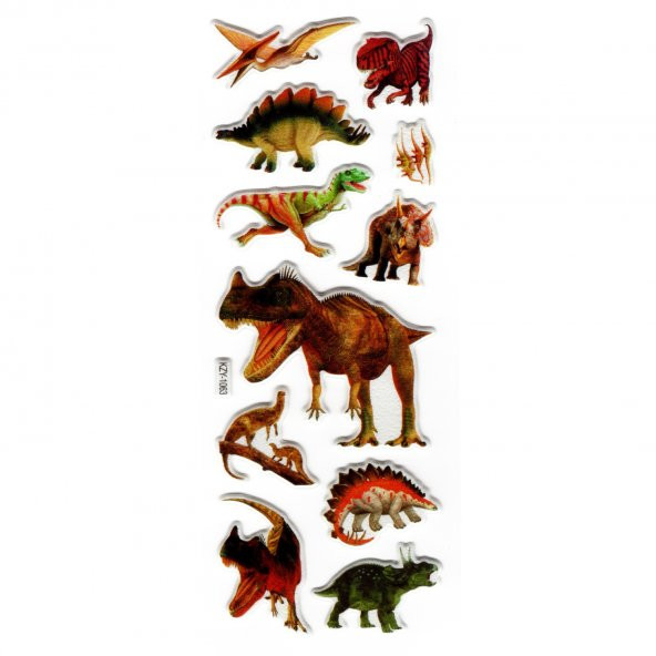 Sticker Kabartmalı Stiker Defter, Planlayıcı (kzy1063) 16x7 cm - Dinozor ürün görseli 1