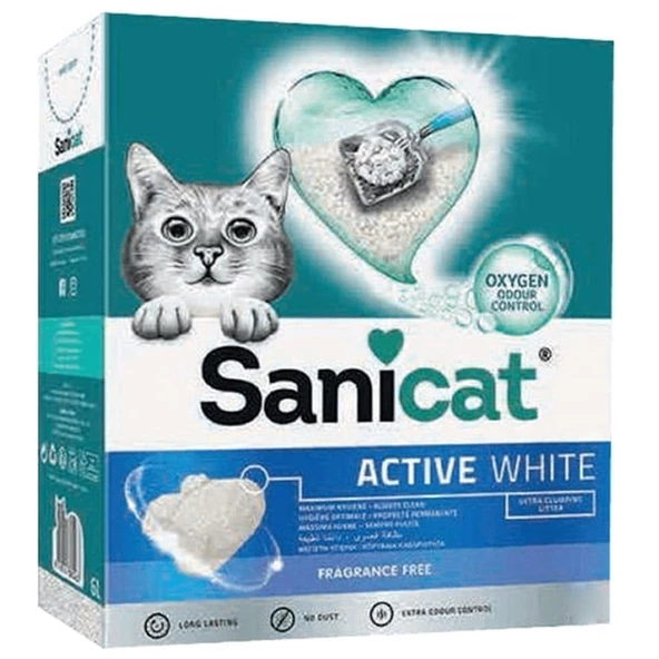SaniCat Active White Ultra Topaklanan Kedi Kumu 10lt ürün görseli 1