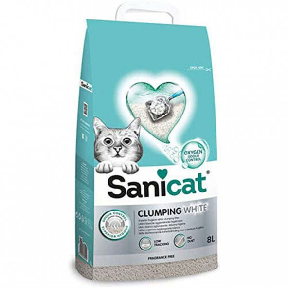 Sanicat Clumping White Oksijen Kontrol Kedi Kumu 8 Lt ürün görseli 1