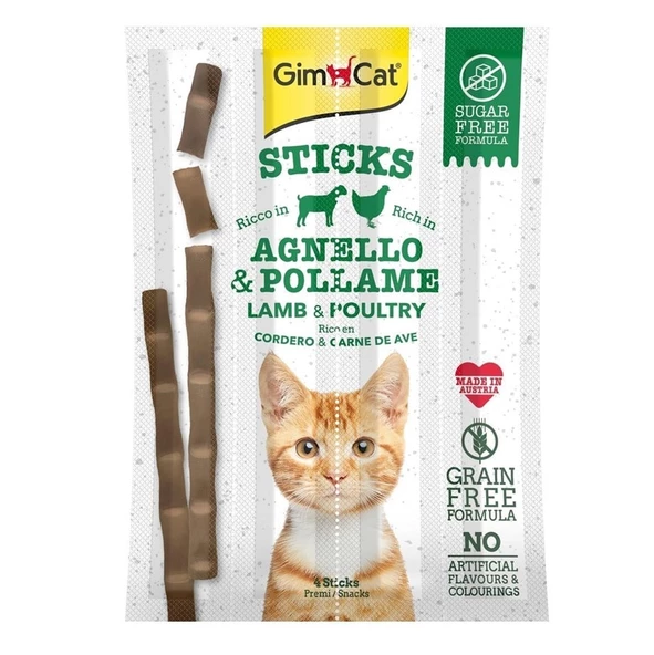 Gimcat Sticks Kuzu Etli Ve Pirinçli Ödül Çubukları 4'lü 20gr ürün görseli 1