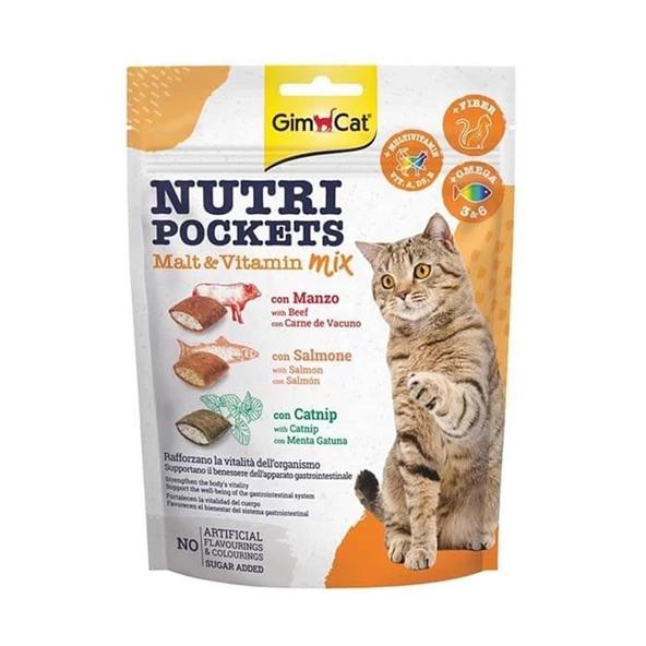GimCat Nutripockets Kedi Ödülü Malt&Multivitamin 150Gr ürün görseli 1