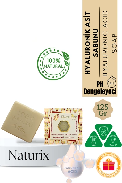 Hyaluronik Asit Sabun 125 Gr - Ph Dengeleyici, Kırışıklık Karşıtı & Arındırıcı ürün görseli 1