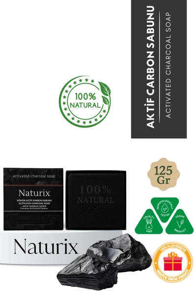 Kömür Sabunu 125 Gr - Yoğun Nemlendirici, Aktif Karbon Sebum Dengeleyici & Arındırıcı ürün görseli 1