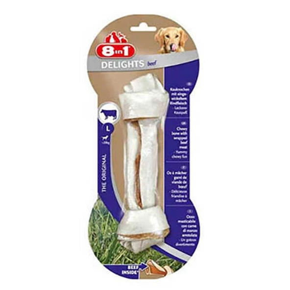 8in1 Delights Bones Biftekli Köpekler İçin Ağız Bakım Kemiği Large ürün görseli 1