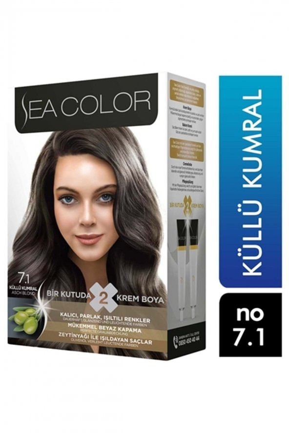 Sea Color Kit Saç Boyası-7.1-küllü Kumral ürün görseli 1