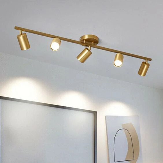 Rsylight Metal Modern 5 Li Eskitme Kaplama Led Spot Avize  Beyaz Ampullü ürün görseli 1
