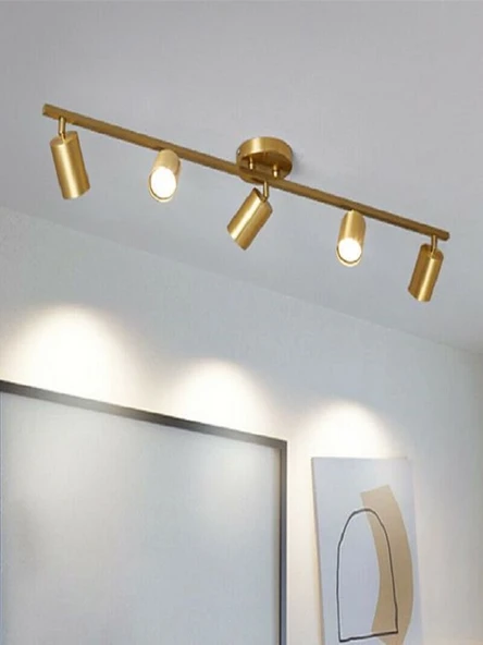 Rsylight Metal Modern 5 Li Eskitme Kaplama Led Spot Avize Günışığı Ampullü ürün görseli 1