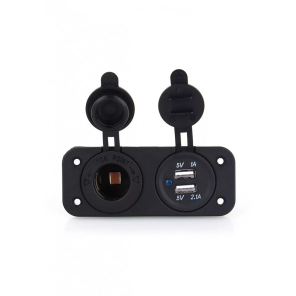 Çift USB Araç Şarj Soketi ve Çakmaklık ürün görseli 1