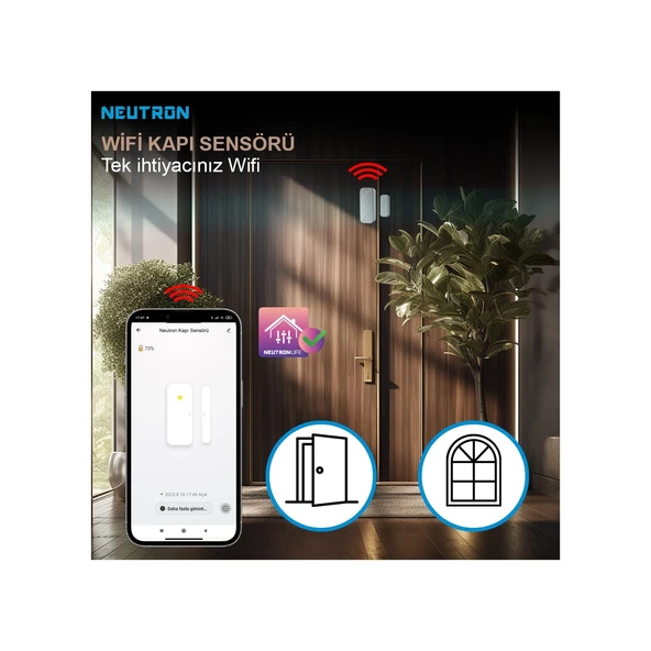 Neutron NTL-MC-02WBM Kapı Titreşim Ve Darbe Sensörlü Manyetik Kontak WİFİ ürün görseli 1
