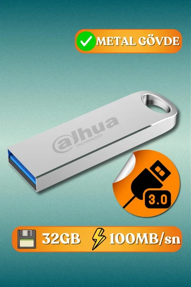 Dahua 32GB USB3.2 Metal USB Flash Bellek U106 Gri ürün görseli 1