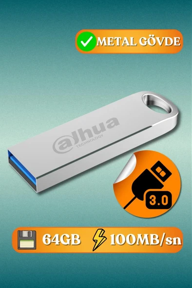Dahua 64GB USB3.2 Metal USB Flash Bellek U106 Gri ürün görseli 1