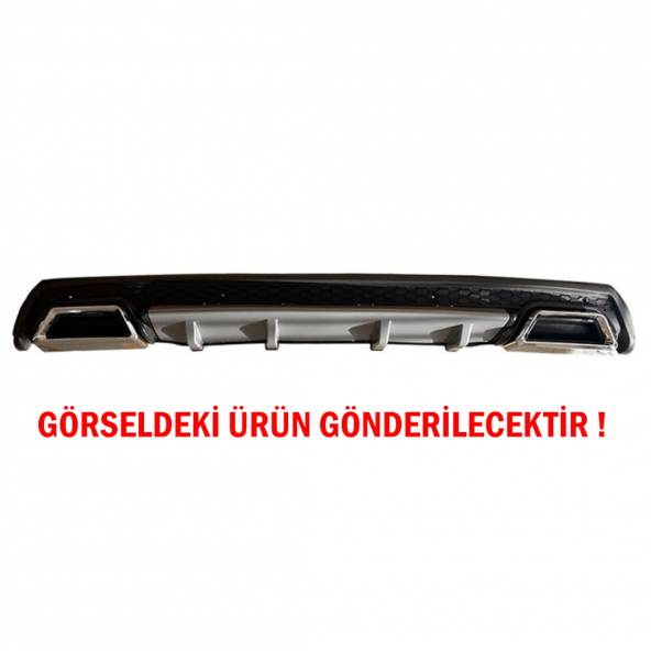 Chevrolet Lacetti Difüzör Arka Tampon Eki 2 Egzoz Çıkışlı Gri Lüx Tip ürün görseli 1