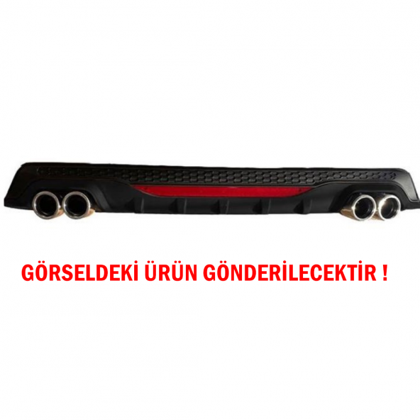 Citroen C3 Difüzör Arka Tampon Eki 4 Egzoz Çıkışlı Siyah Lüx Tip ürün görseli 1