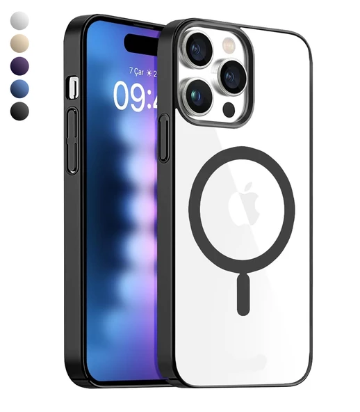 iPhone 14 Pro Max Kılıf Magsafe Özellikli Titanyum Seri Silikon Kapak ürün görseli 1