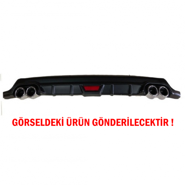 Renault Clio 4  Difüzör Arka Tampon Eki 4 Egzoz Çıkışlı Siyah Tip ürün görseli 1