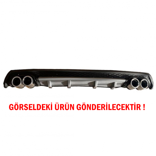 Dacia Logan Difüzör Arka Tampon Eki 4 Egzoz Çıkışlı Gri Lüx Tip ürün görseli 1