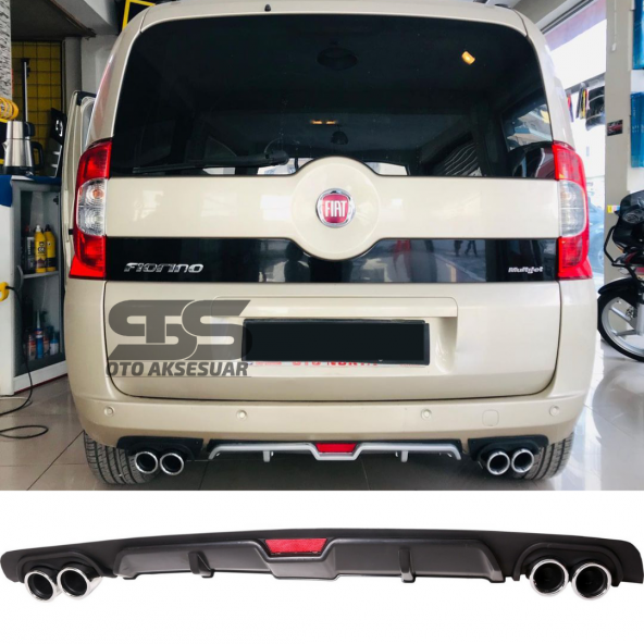 Fiat Fiorino Difüzör Arka Tampon Eki 4 Egzoz Çıkışlı Siyah ürün görseli 1