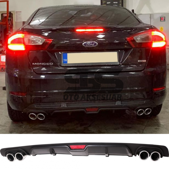 Ford Mondeo MK4 Difüzör Arka Tampon Eki 4 Egzoz Çıkışlı Siyah ürün görseli 1