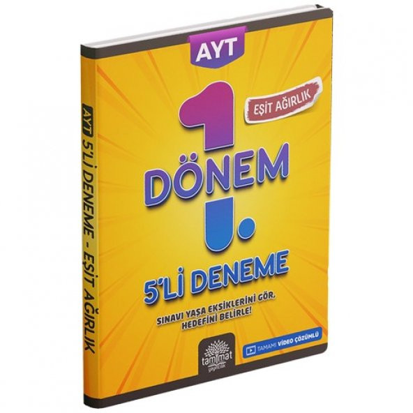 Tammat Yayıncılık AYT Eşit Ağırlık 1. Dönem 5 li Deneme ürün görseli 1